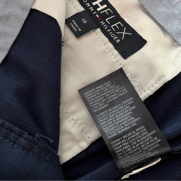Tommy Hilfiger TH Flex Sz. 18 Blue Plaid Dress/Golf Straight Leg Pants Big Boys - Picture 6 of 10